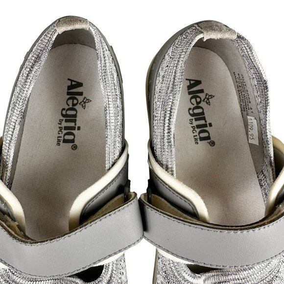 Alegria By PG Lite Traq Women's Gray Knit Mary Jane Shoes With Adjustable Strap - Picture 3 of 11